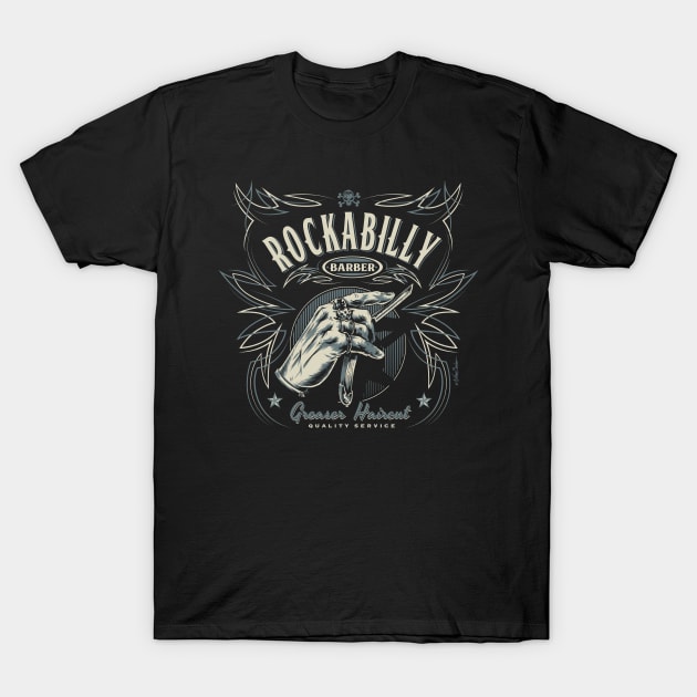 Rockabilly Barber T-Shirt by nanobarbero